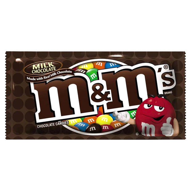 M&M Silk Chocolate Summer Candy Single Size 1.69 Oz