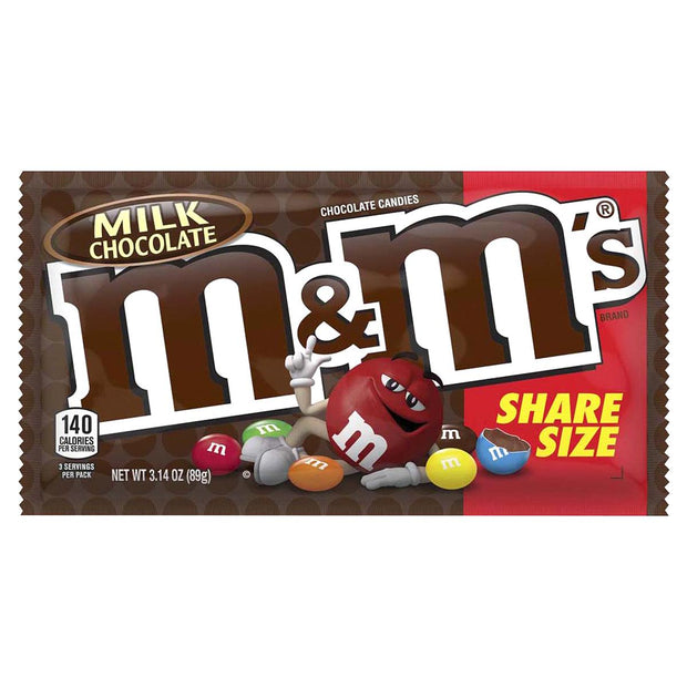 M&M Milk Chocolate Candy Sharing Size 3.14 Oz