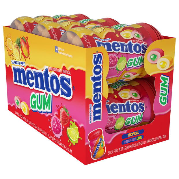 Mentos Gum Bottle Red Fruit Lime Tropica