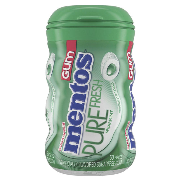 Mentos Pure Fresh Sugar-Free Chewing Gum With Xylitol Spearmint 50 Ct