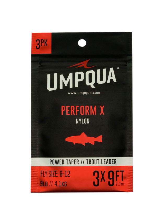 Umpqua Perform X  Power Taper Trout Leader 3-Pack 9'